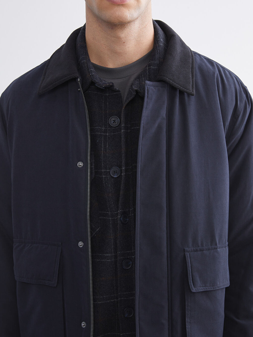 Standard Fit Collared Neck Men's Coat-2