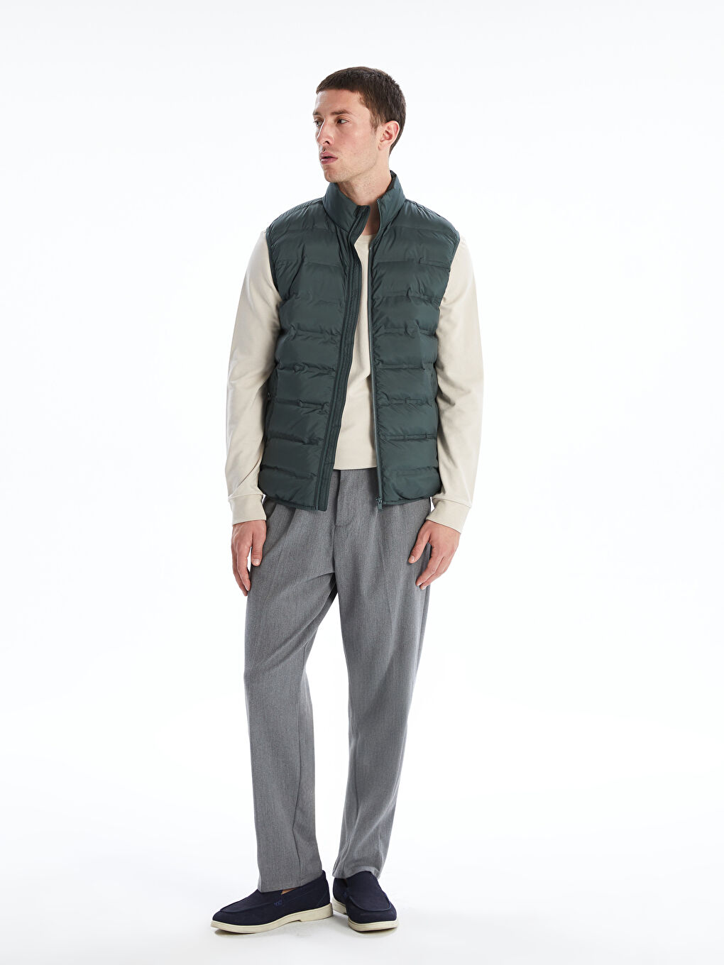 LCW Vision Standard Fit Funnel Neck Men's Puffer Gilet -W52071Z8-GQV