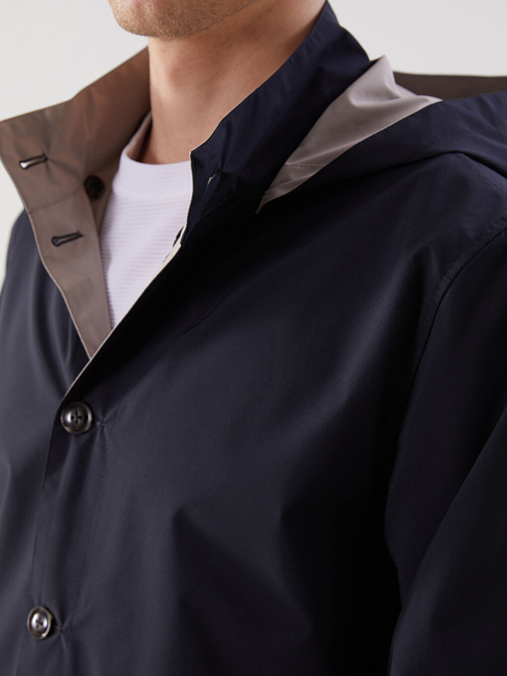 Regular Fit Hooded Men's Raincoat-5