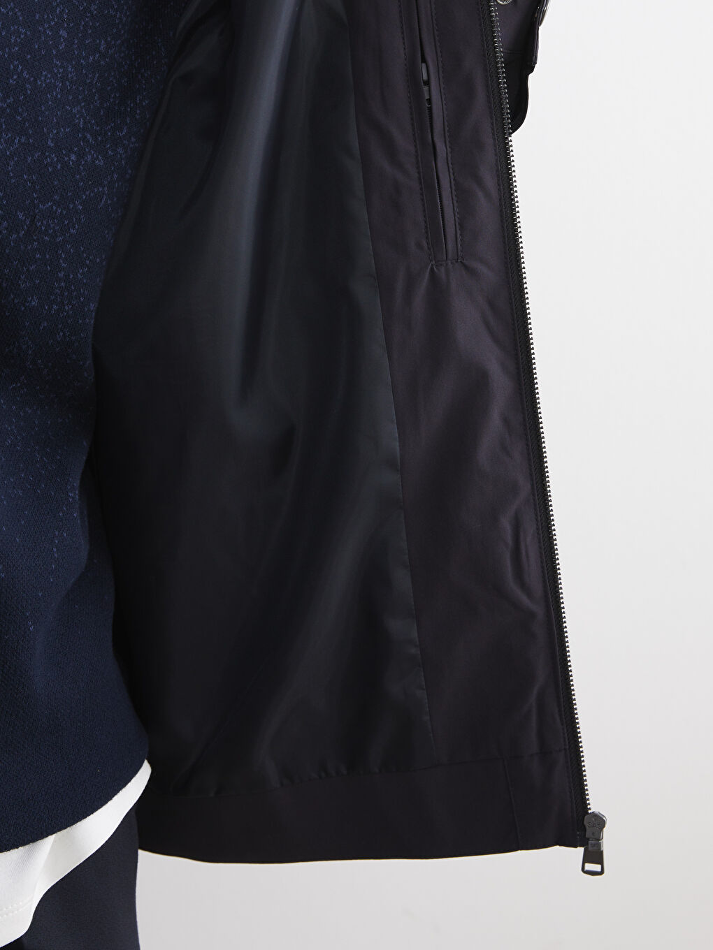 Lacivert Standart Kalıp Gömlek Yaka Erkek Mont-3