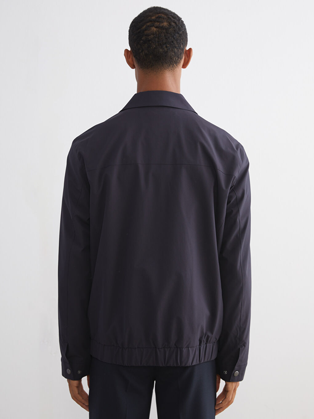 Lacivert Standart Kalıp Gömlek Yaka Erkek Mont-4