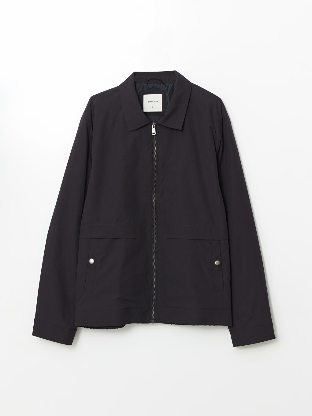 Lacivert Standart Kalıp Gömlek Yaka Erkek Mont-5