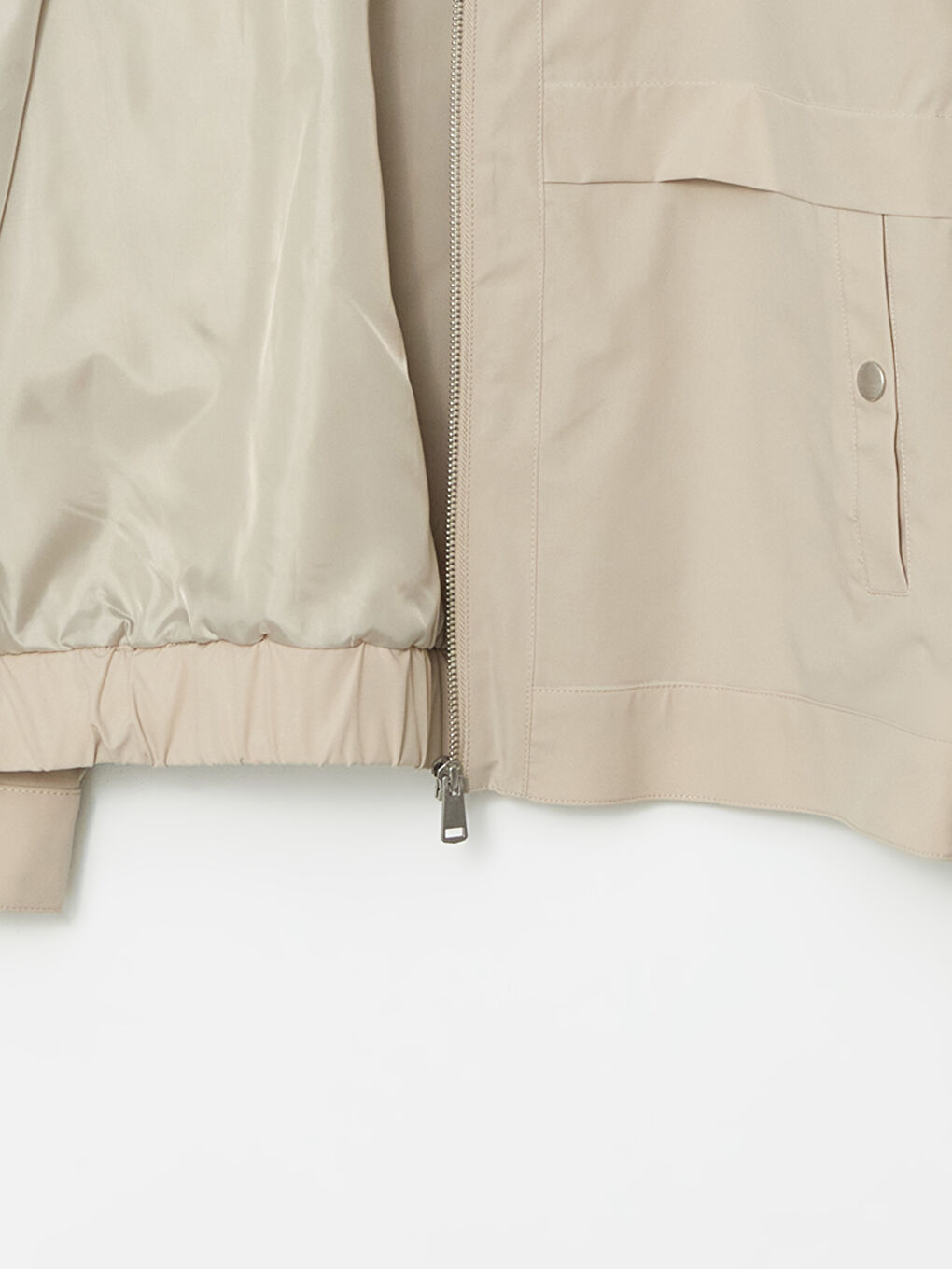 Bej Standart Kalıp Gömlek Yaka Erkek Mont-6