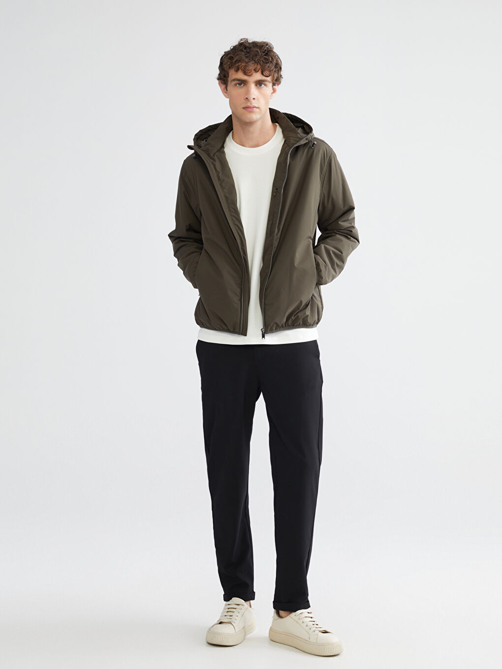 LCW Vision Standard Fit Hooded Men's Coat -W52077Z8-CS4