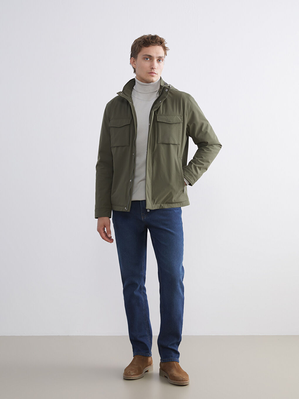 Manteau à Capuche Coupe Régulière pour Hommes-1