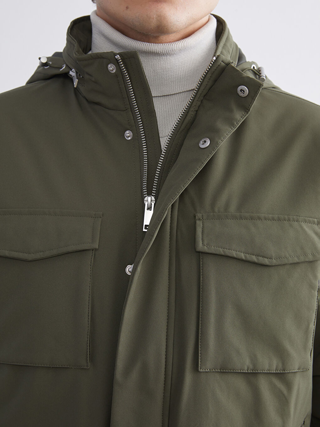 Manteau à Capuche Coupe Régulière pour Hommes-2