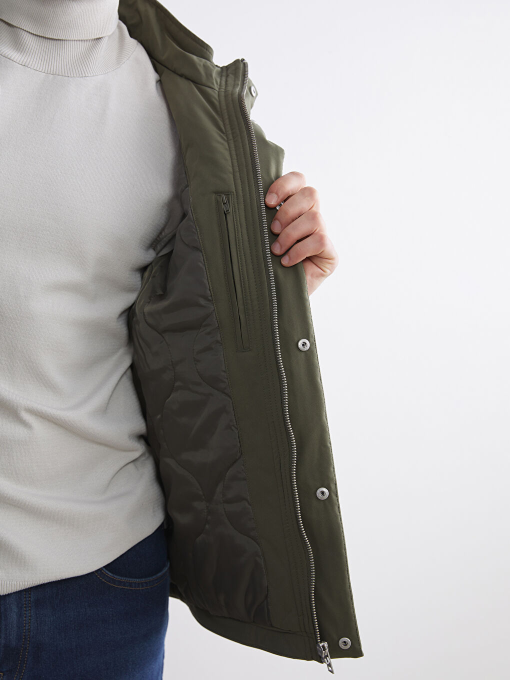Manteau à Capuche Coupe Régulière pour Hommes-4