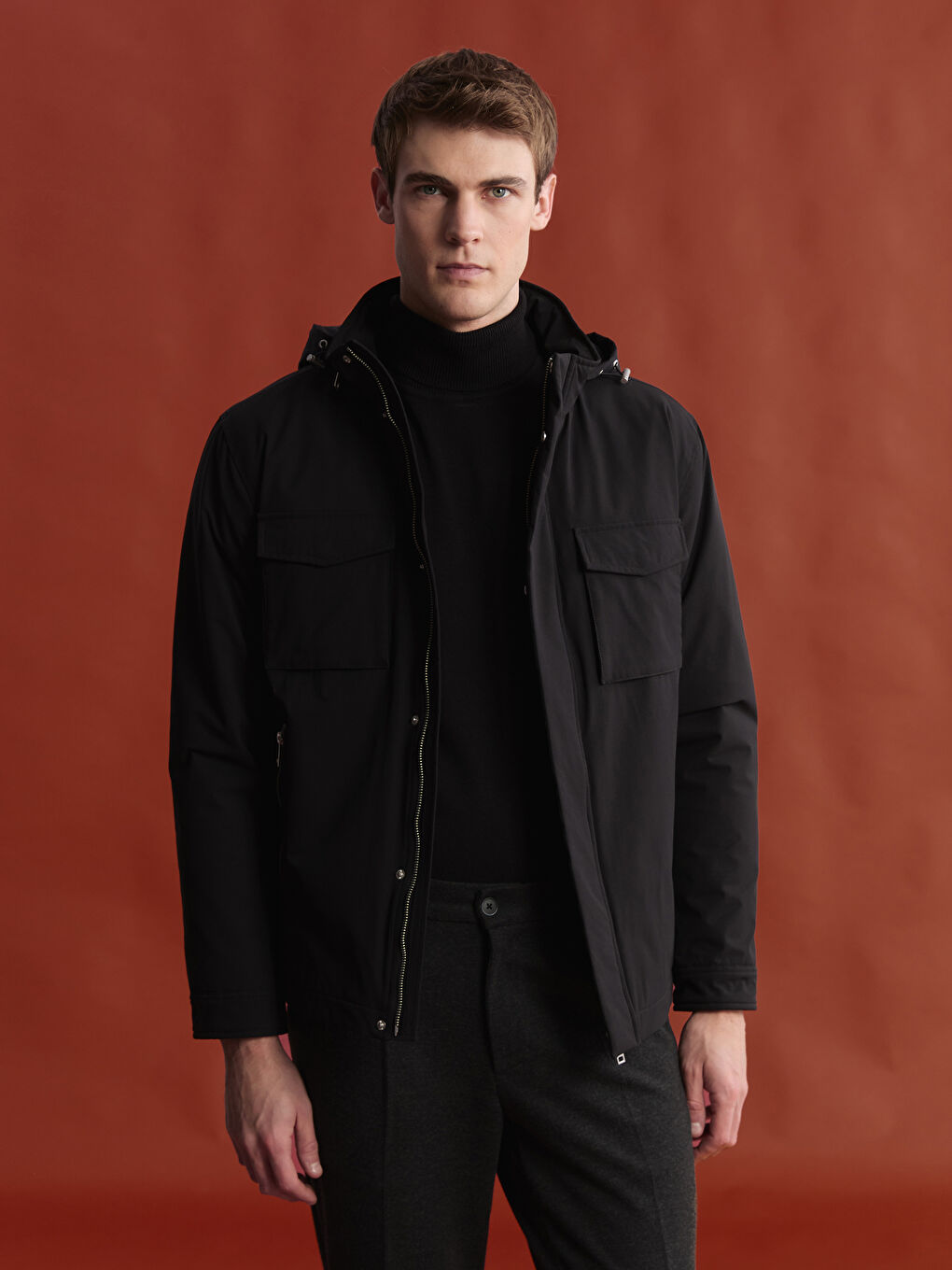 Standard Fit Hooded Men's Coat