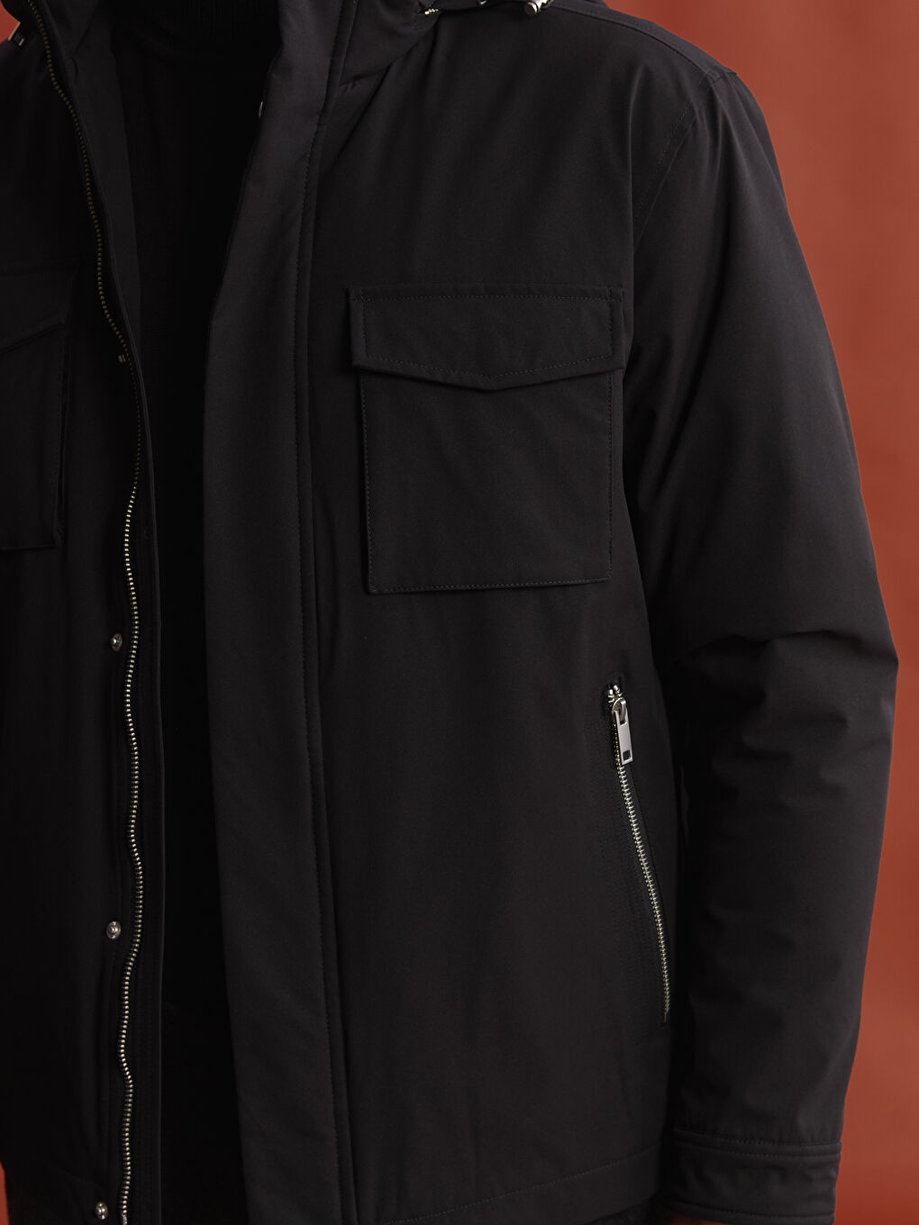 Standard Fit Hooded Men's Coat-2