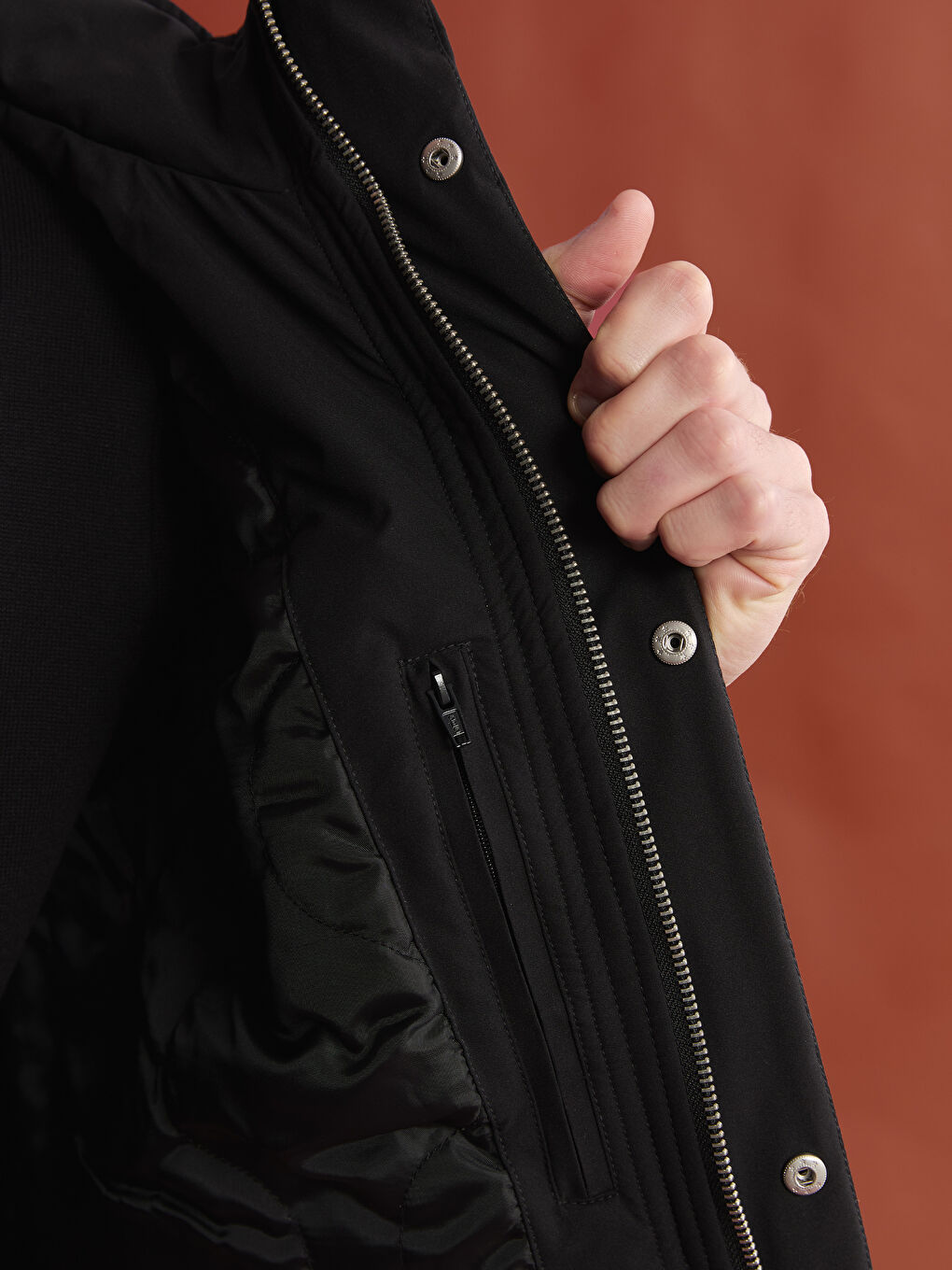 Standard Fit Hooded Men's Coat-3