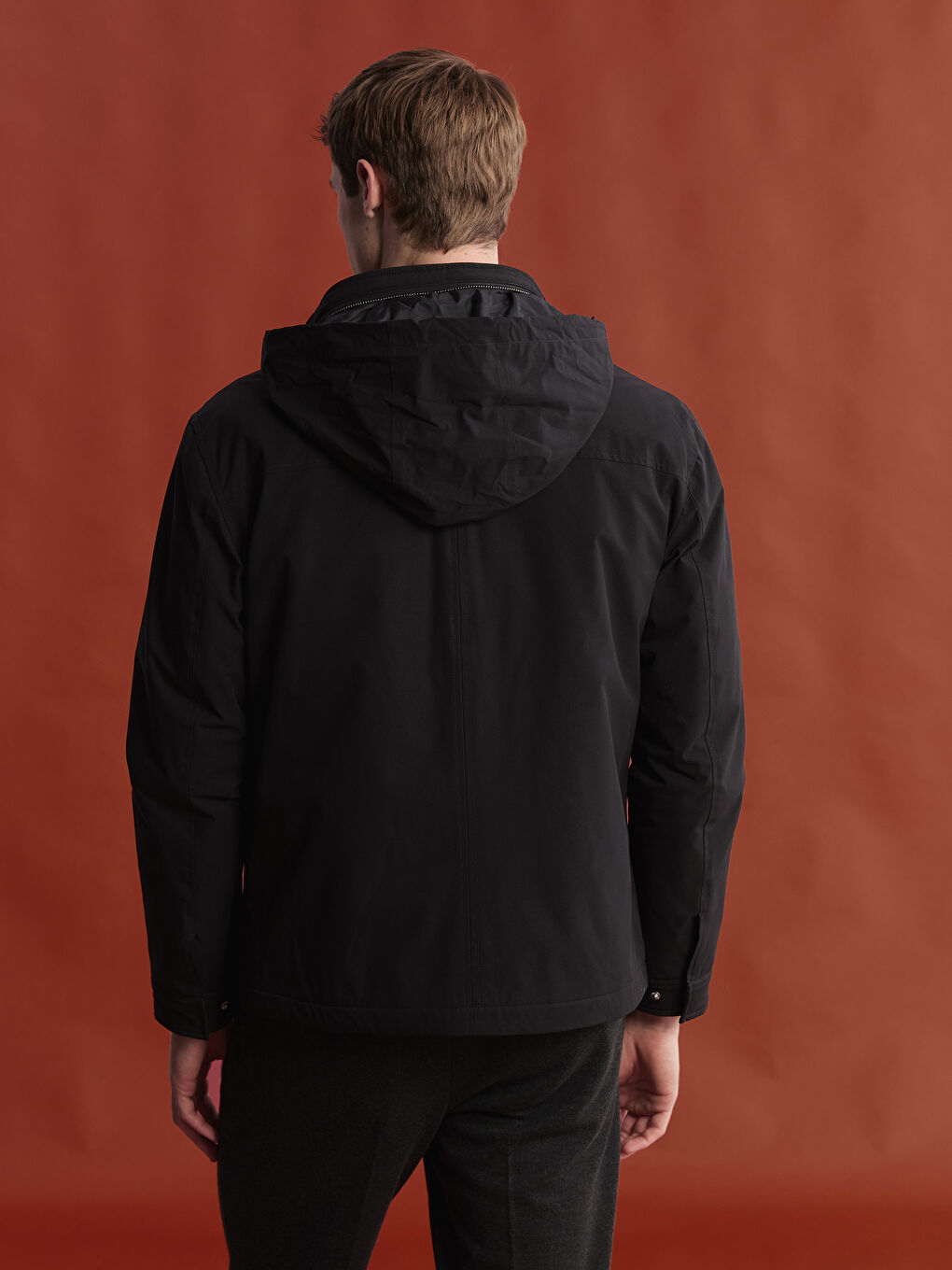 Standard Fit Hooded Men's Coat-4