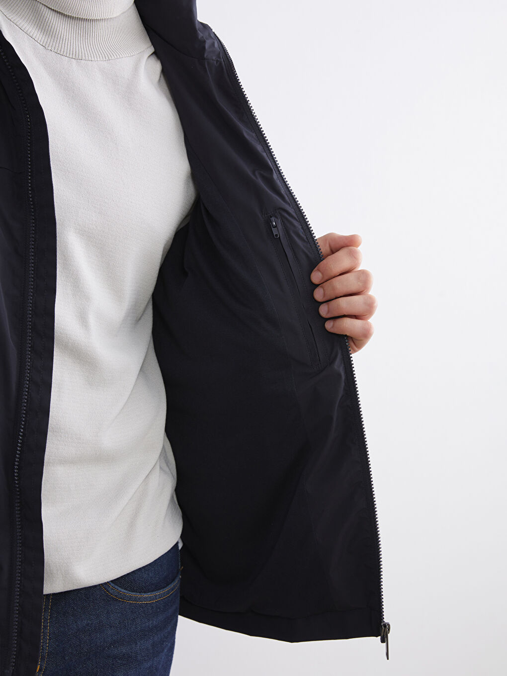 Standard Fit Hooded Men's Coat-5