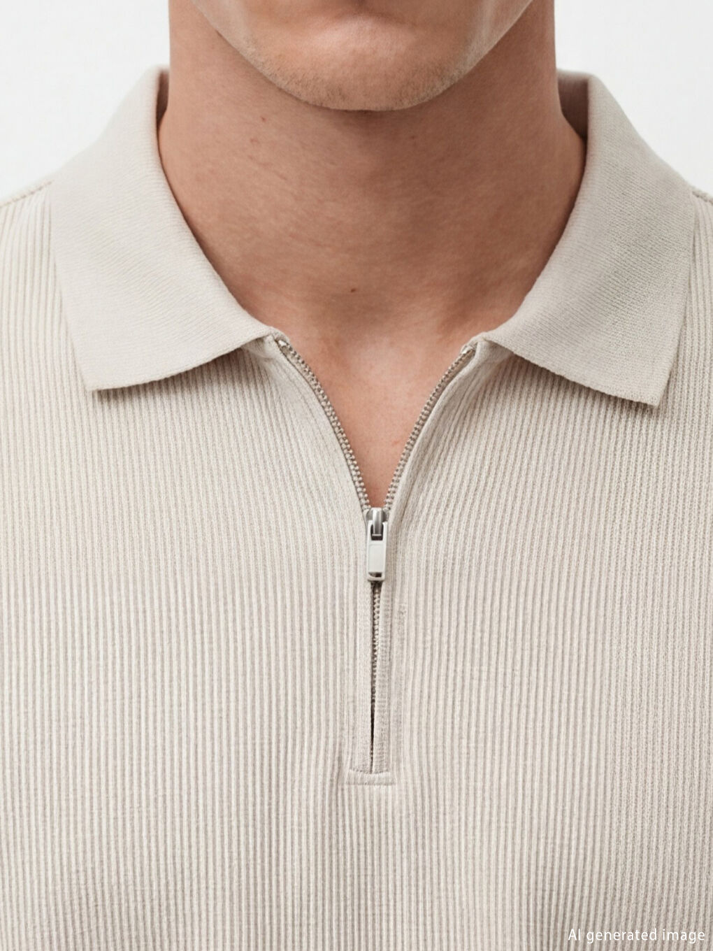 Bej Polo Yaka Erkek Tişört-2