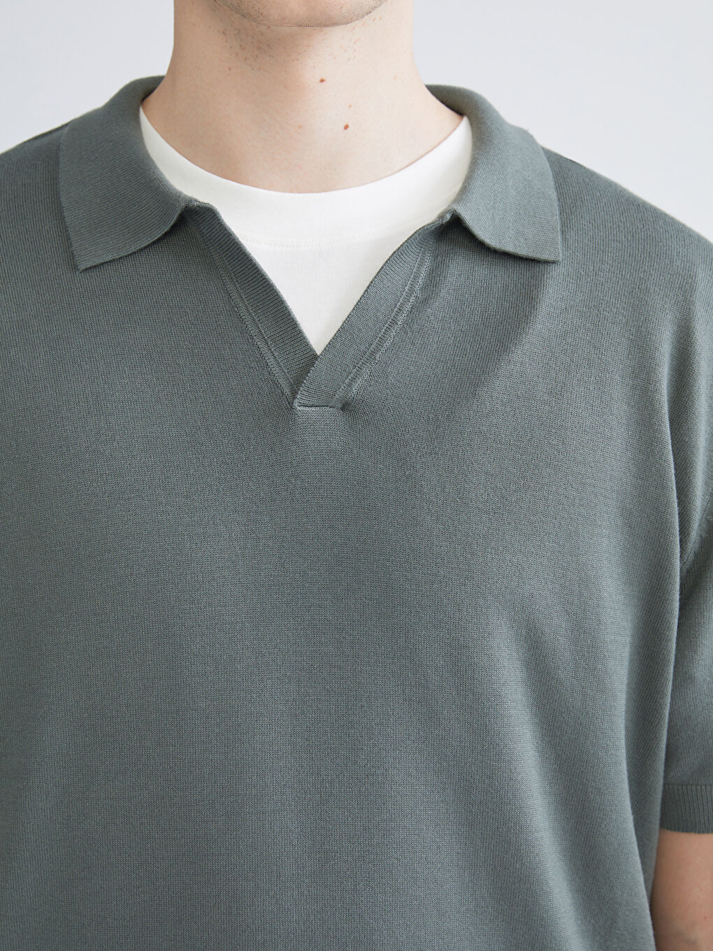 Polo Neck Men's Knitwear Sweater-2