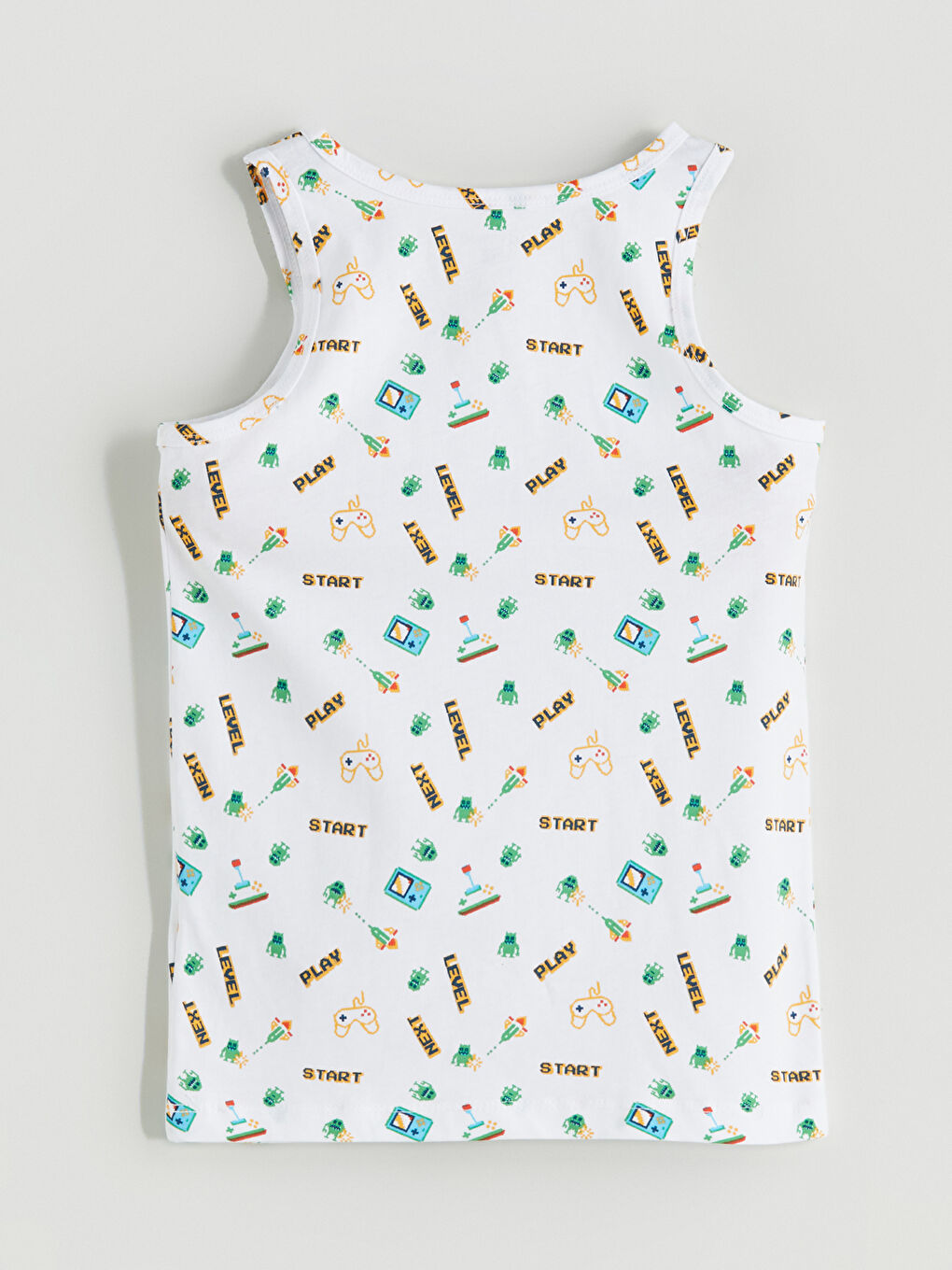 Beyaz Desenli Erkek Çocuk İç Giyim Atlet-1