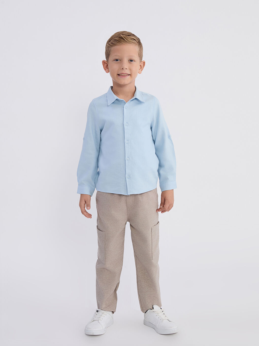 Basic Long Sleeve Boys' Shirt-1