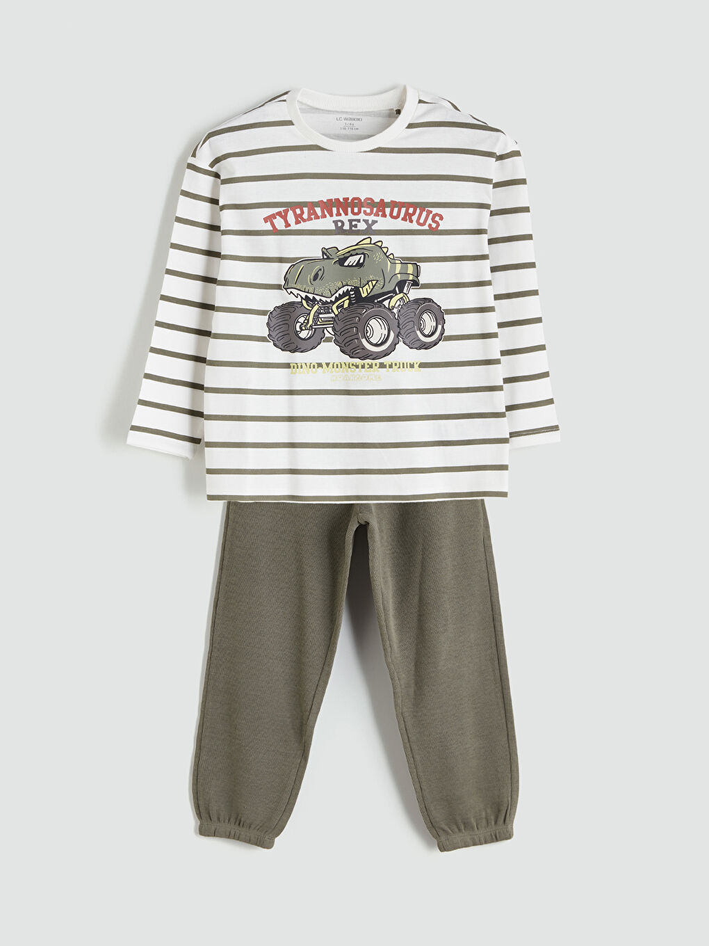 LCW baby Crew Neck Printed Baby Boys' Sweatshirt and Tracksuit Bottom 2 Pack -W52138Z1-LRA