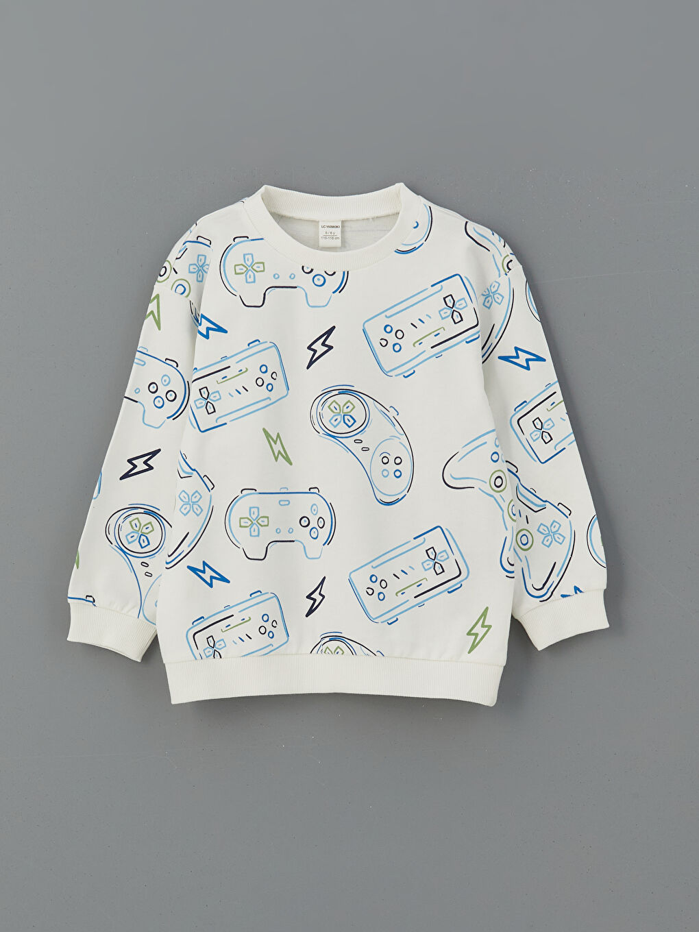 Crew Neck Printed Boys' Tracksuit Set-1