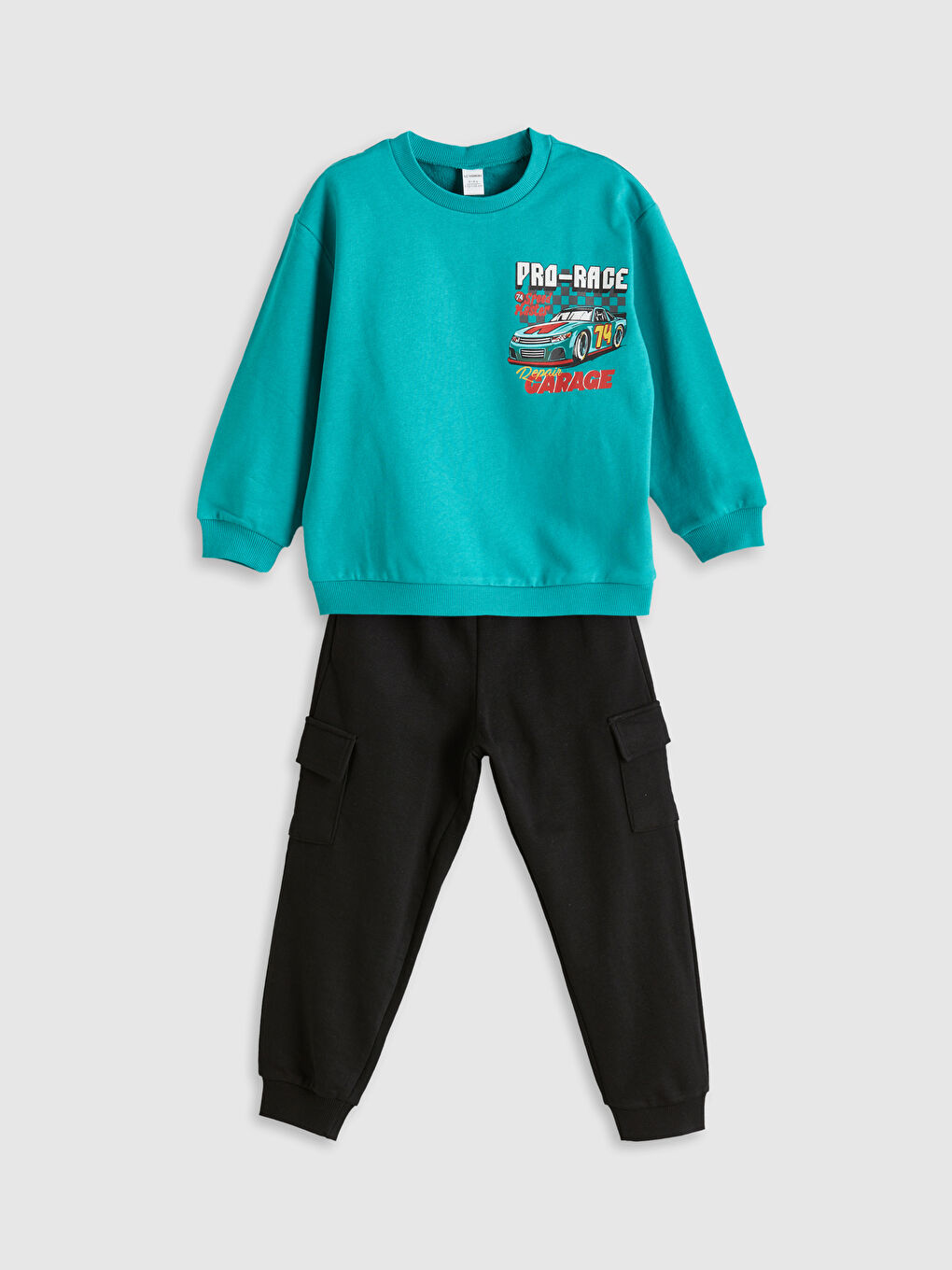 LCW baby Crew Neck Baby Boy Sweatshirt and Tracksuit Bottom 2 Pack -W52156Z1-GVQ