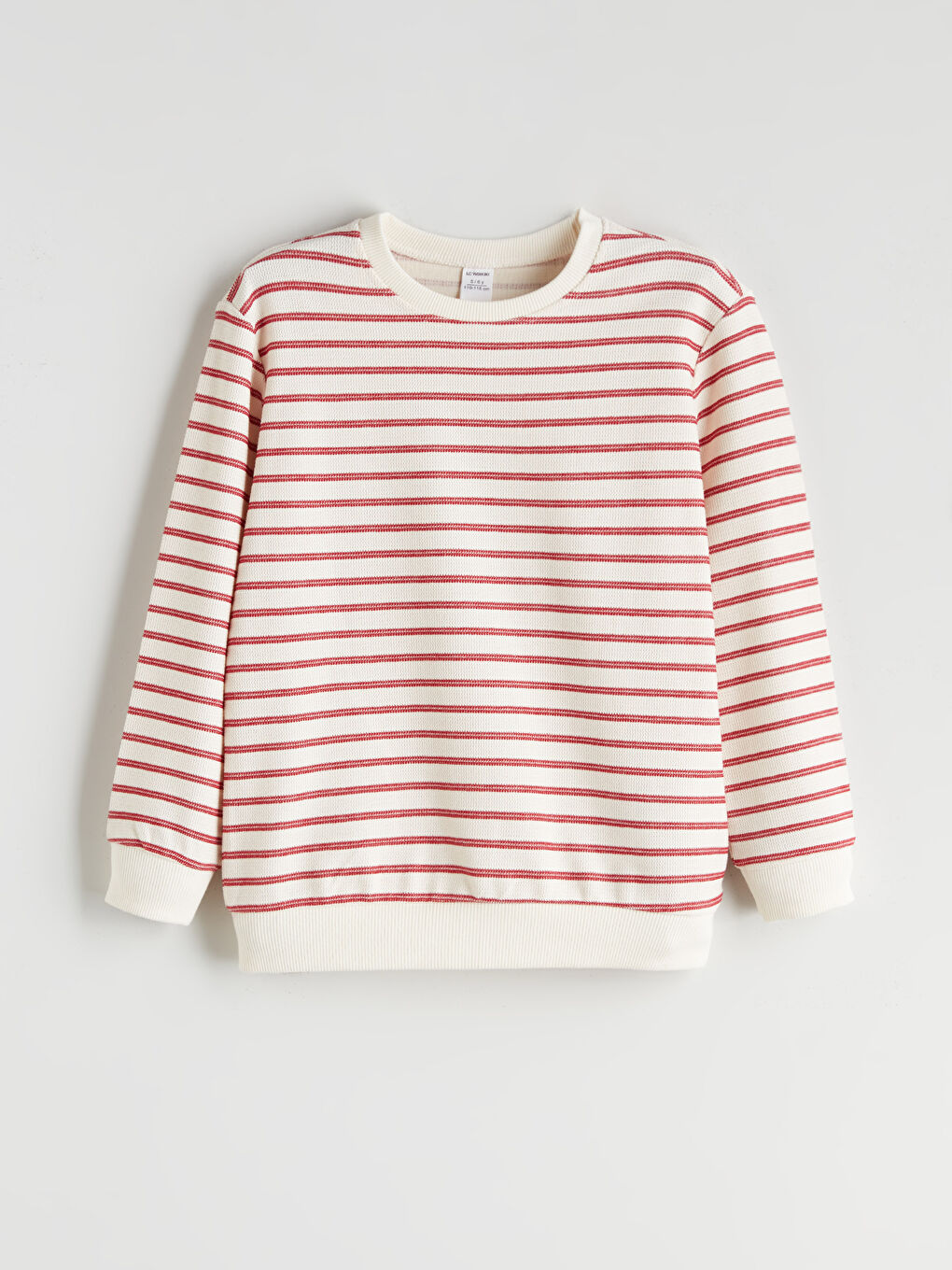 Bej Bisiklet Yaka Erkek Çocuk Sweatshirt