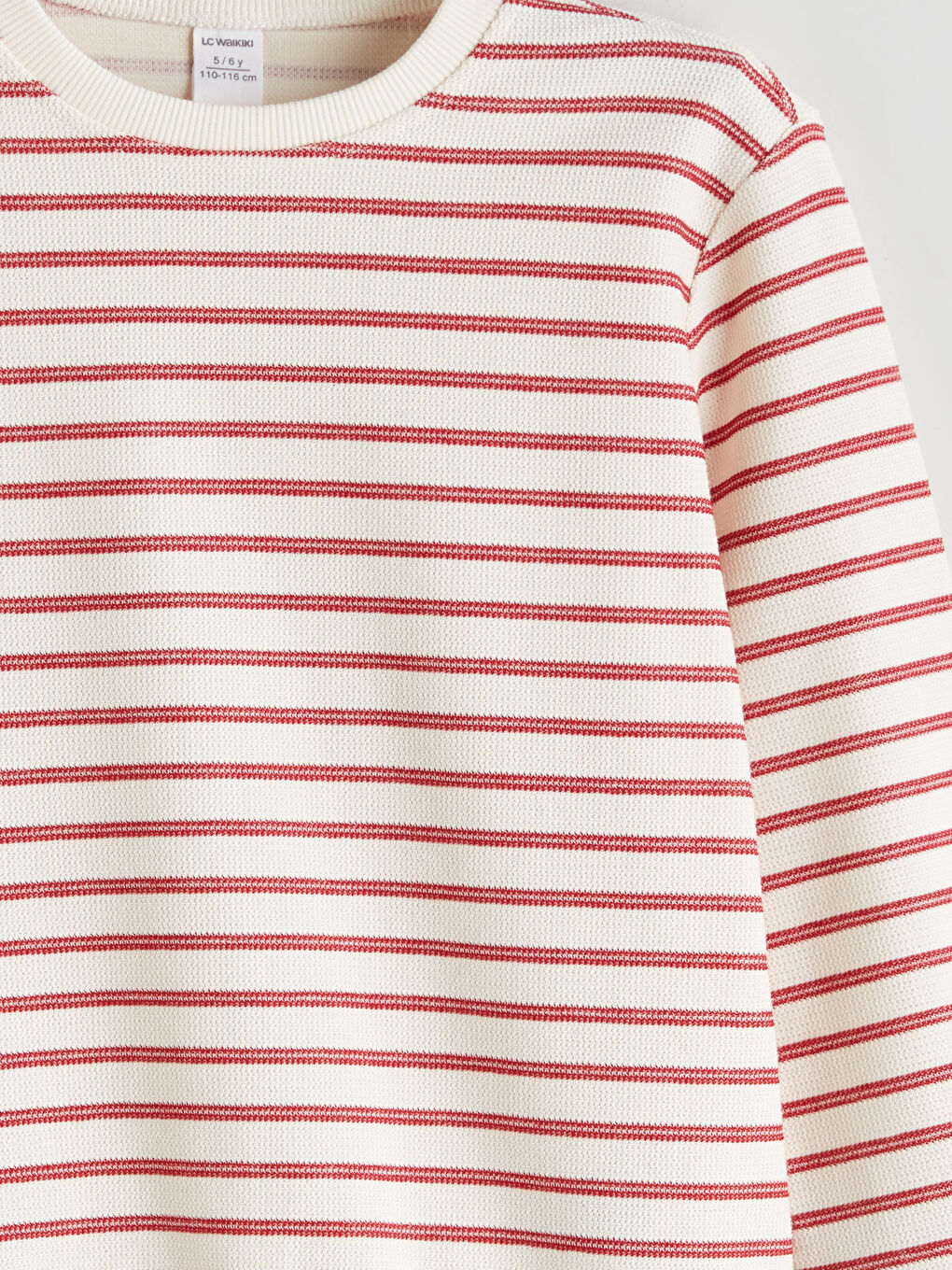 Bej Bisiklet Yaka Erkek Çocuk Sweatshirt-1