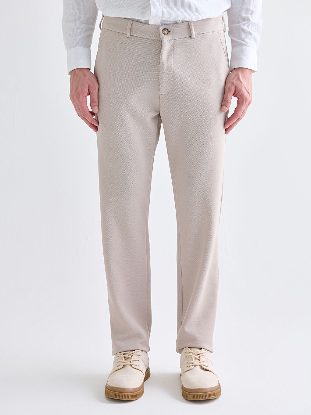 Bej Slim Fit Erkek Pantolon-3