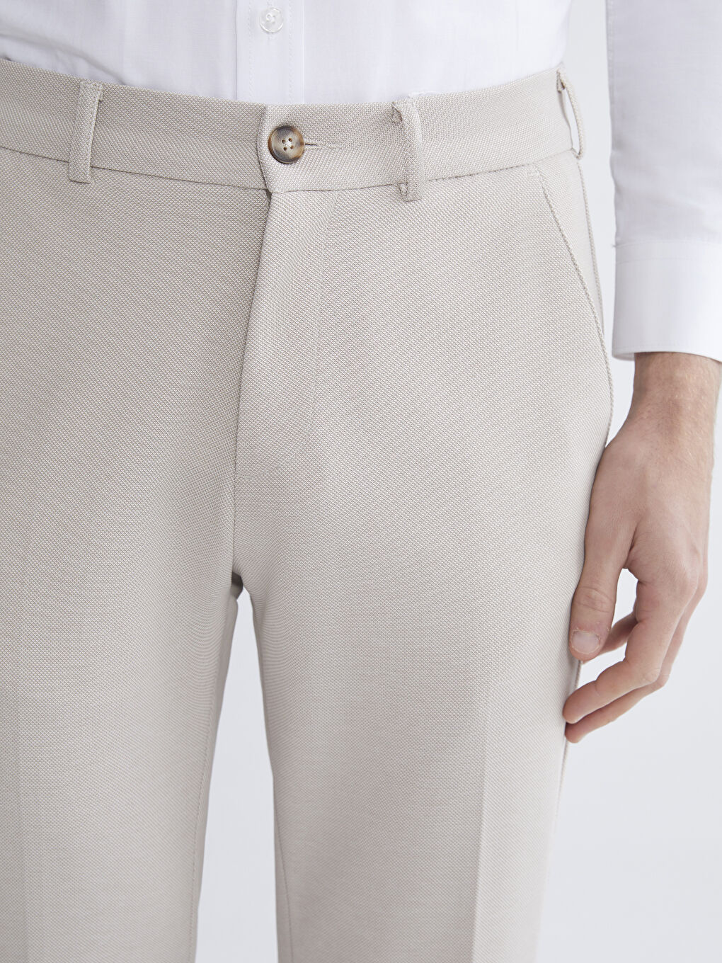 Bej Slim Fit Erkek Pantolon-4