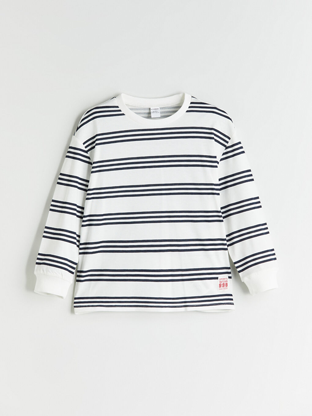 LCW Kids Тениска с кръгло деколте, раирана, с дълъг ръкав за момчета -W52185Z1-LFC