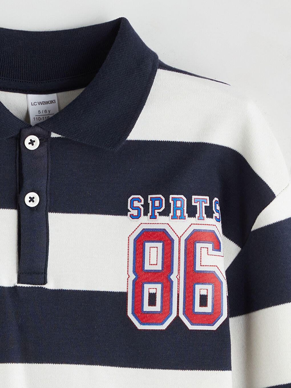 LCW Kids Polo Neck Striped Boys' Sweatshirt -W52186Z1-LGR
