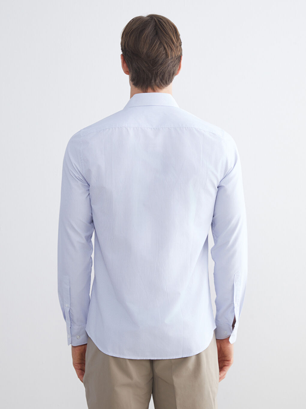 LCWAIKIKI Formal Slim Fit Long Sleeve Striped Poplin Men's Shirt -W52193Z8-LEN