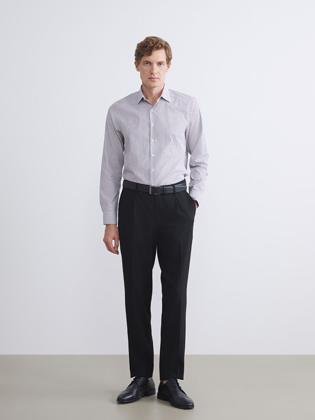 LCWAIKIKI Formal Slim Fit Long Sleeve Striped Men's Shirt -W52194Z8-LE8