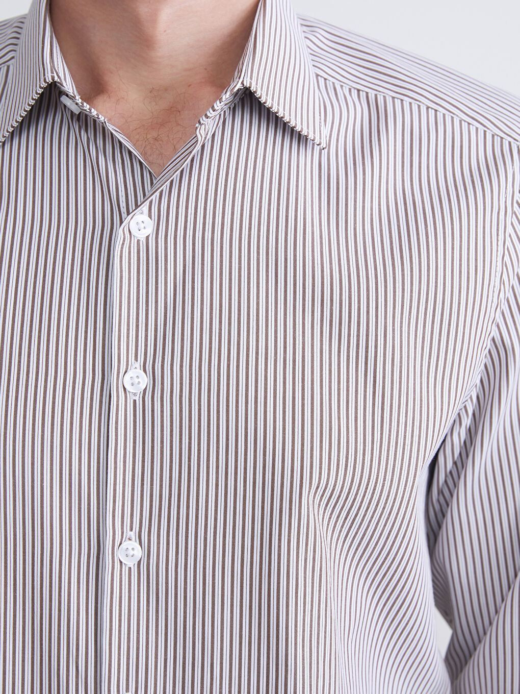 LCWAIKIKI Formal Slim Fit Long Sleeve Striped Men's Shirt -W52194Z8-LE8