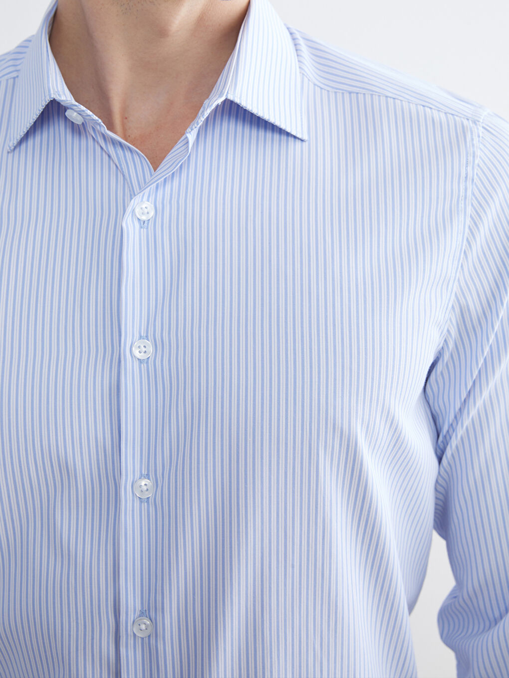 LCWAIKIKI Formal Slim Fit Long Sleeve Striped Men's Shirt -W52194Z8-LEN