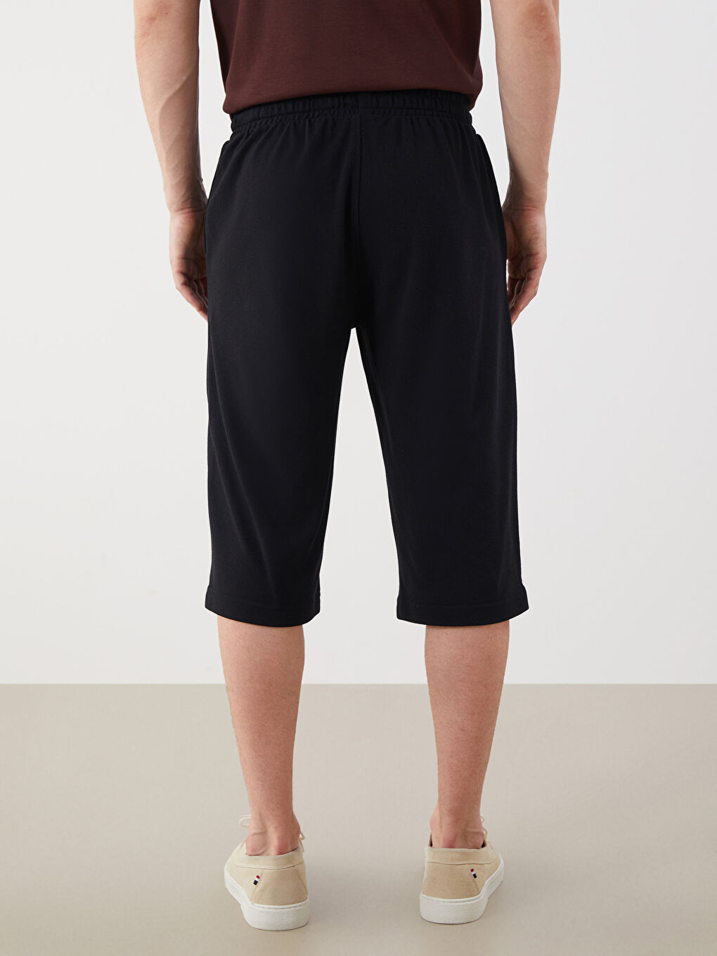 Siyah Standart Kalıp Erkek Bermuda Şort-4