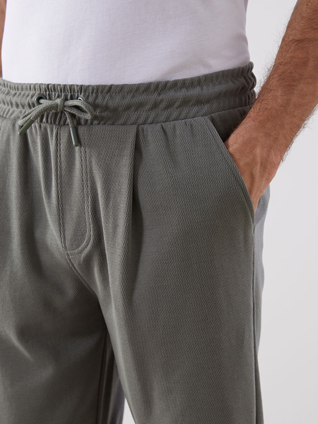 Haki Standart Kalıp Erkek Şort-6