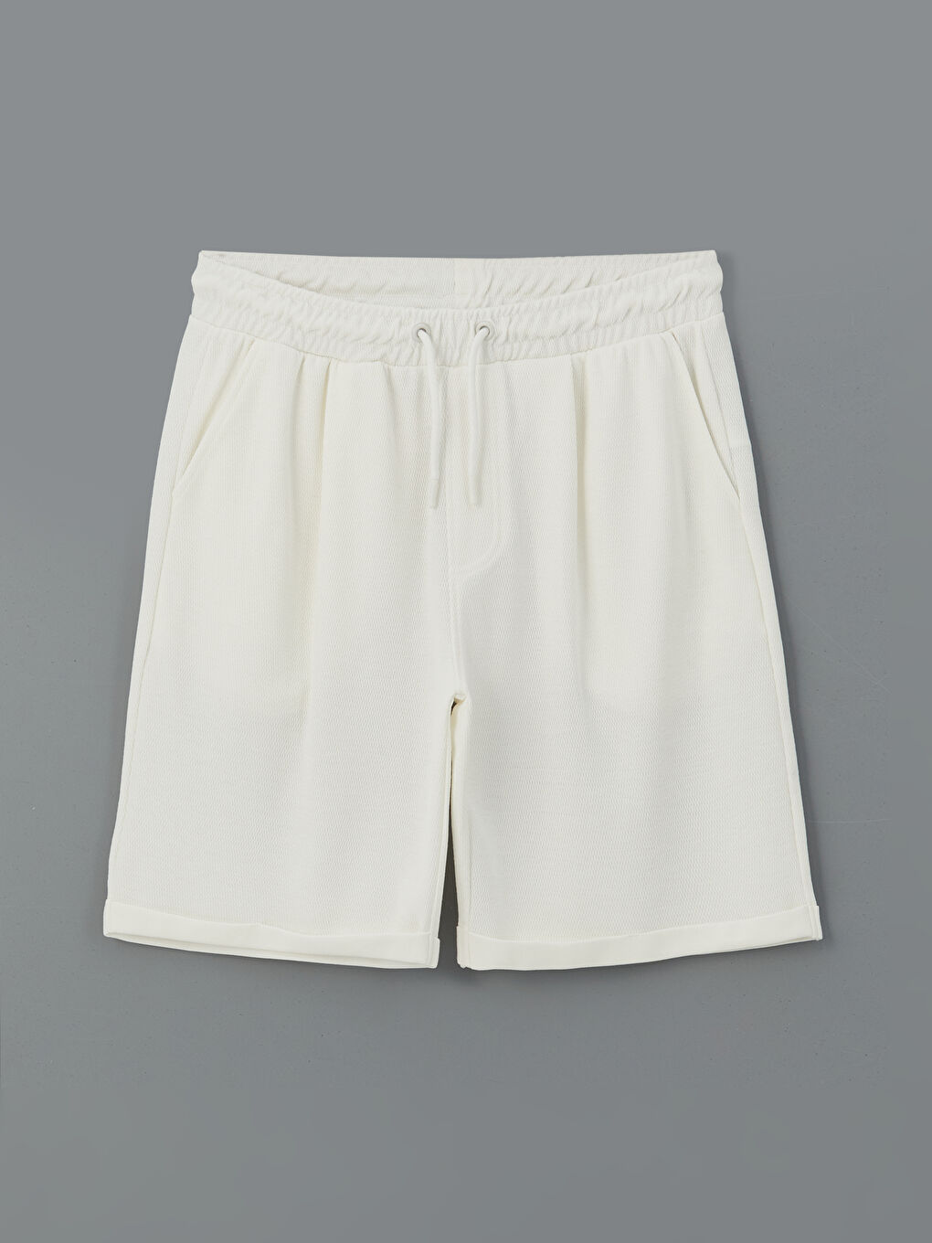 Ekru Standart Kalıp Erkek Şort-10