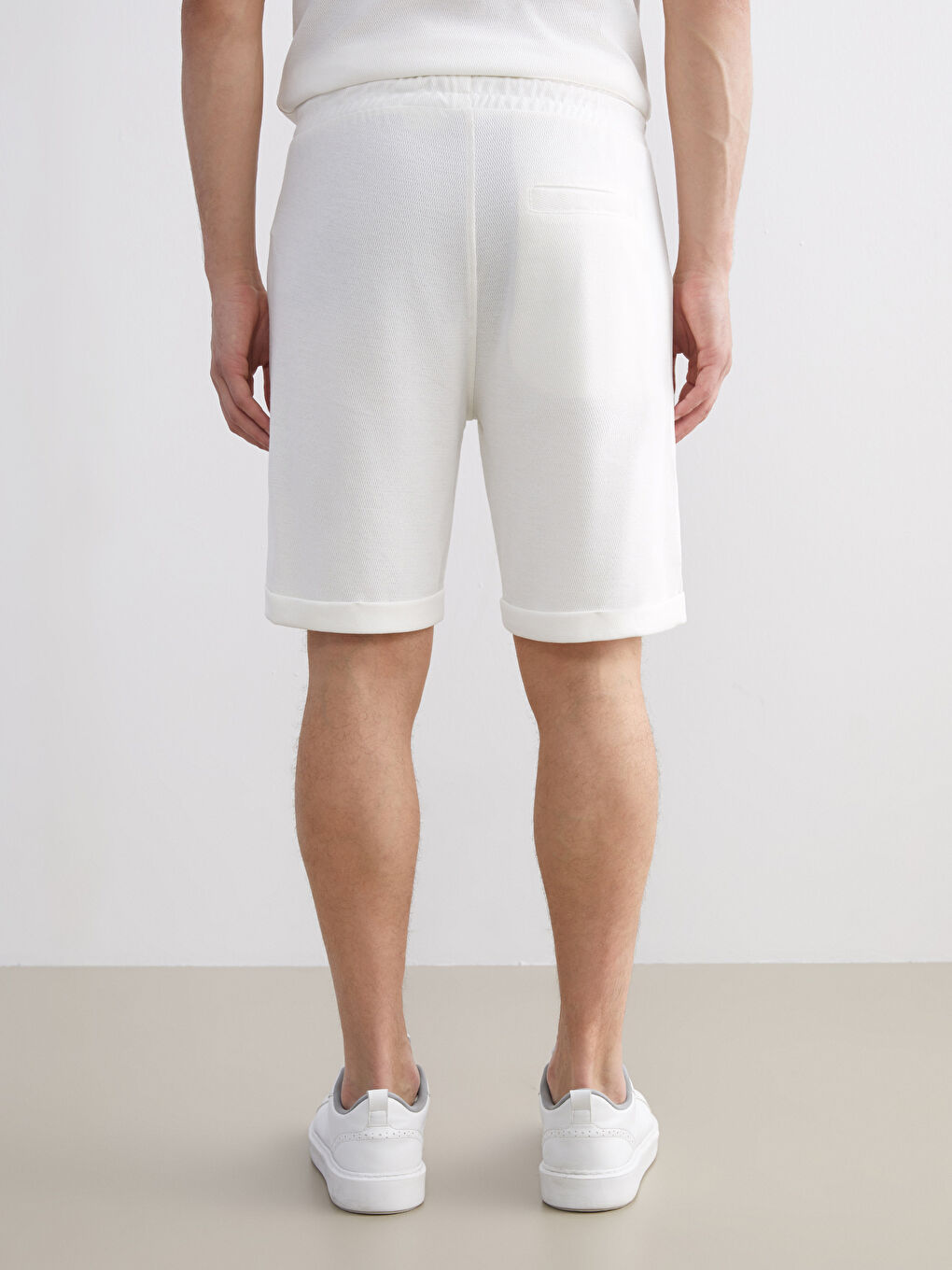 Ekru Standart Kalıp Erkek Şort-7