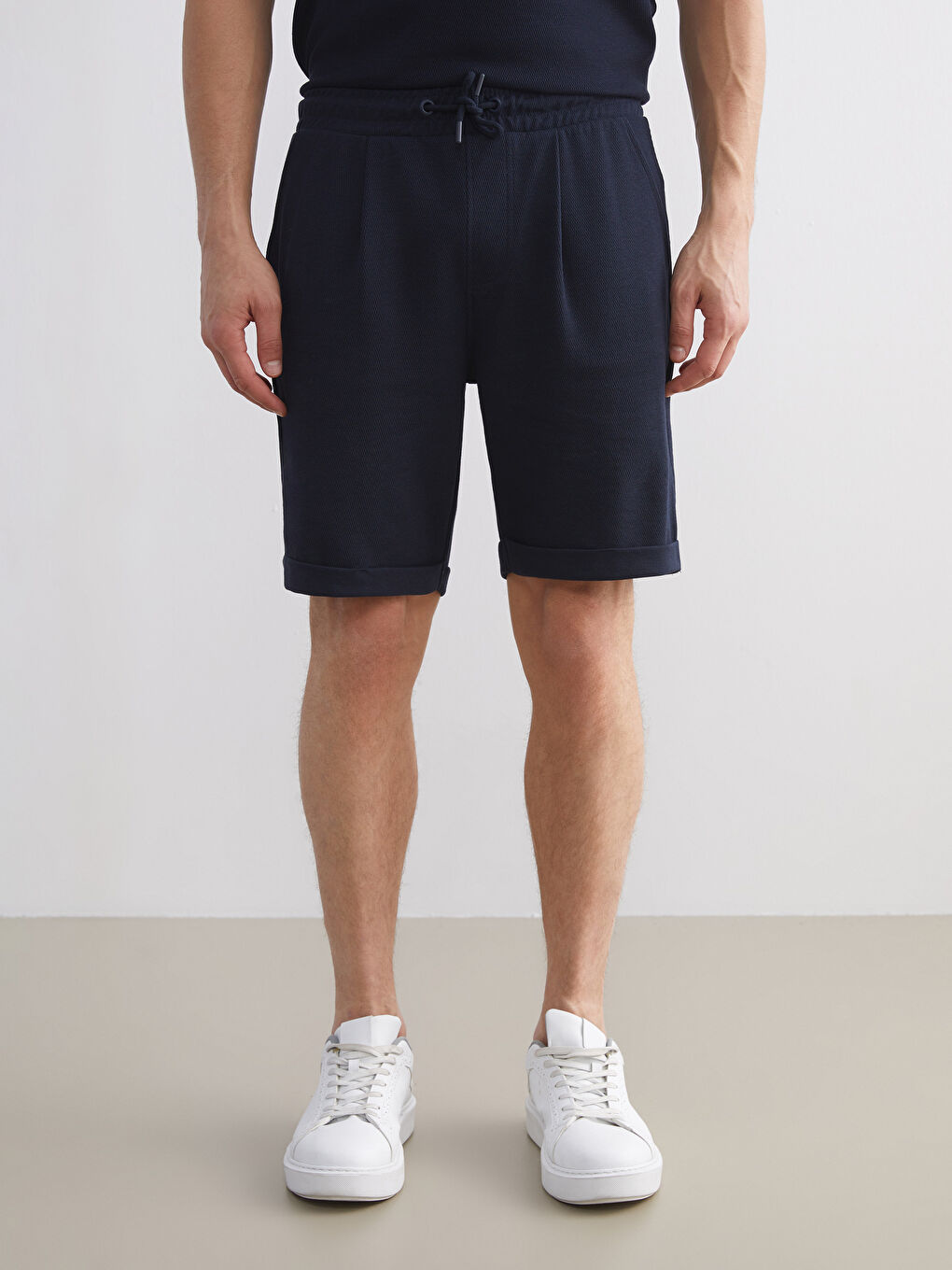 Lacivert Standart Kalıp Erkek Şort-3