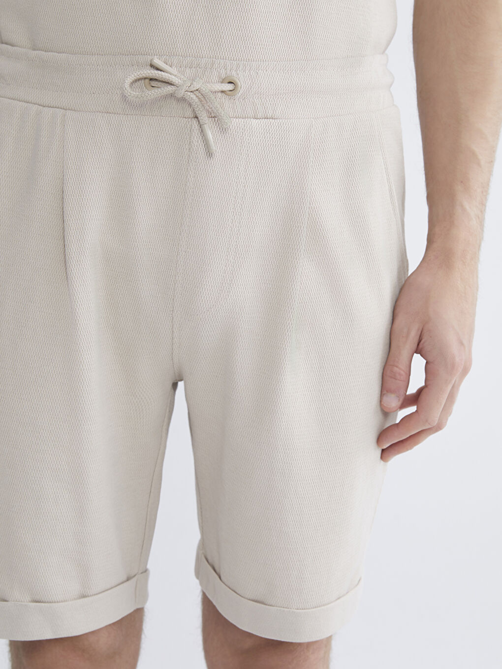 Bej Standart Kalıp Erkek Şort-4