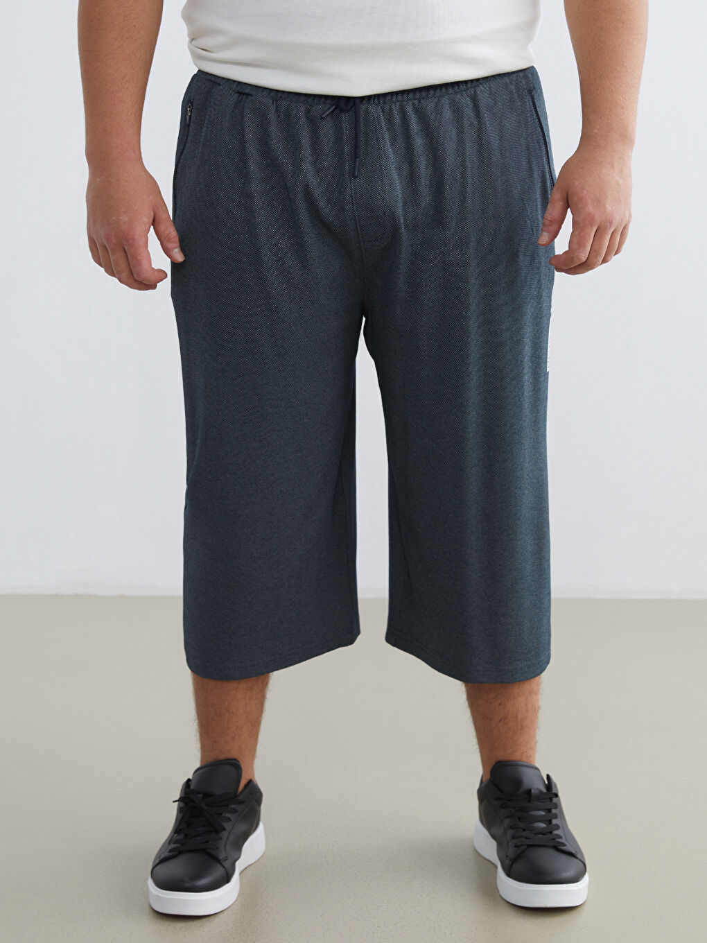 Lacivert Standart Kalıp Erkek Bermuda Şort-9