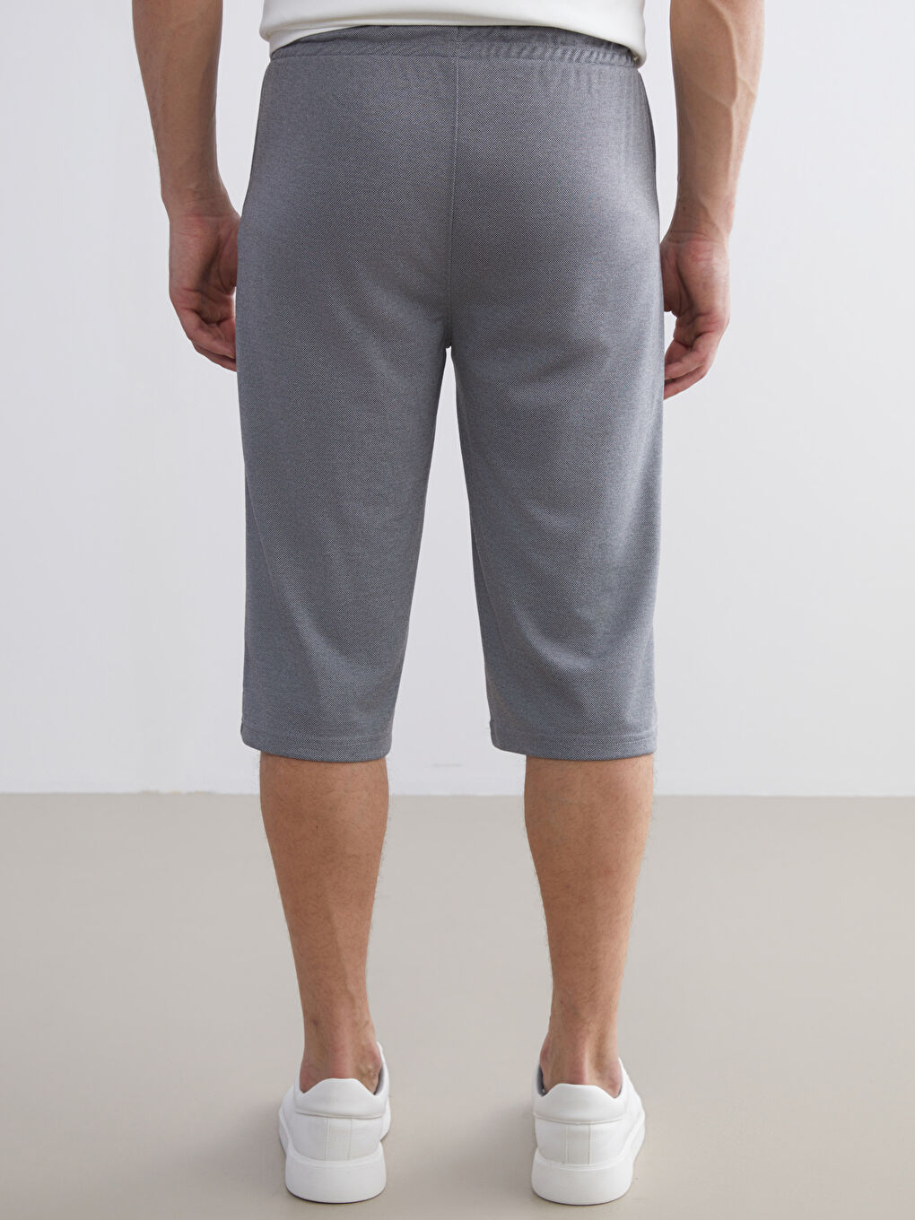 Gri Standart Kalıp Erkek Bermuda Şort-6