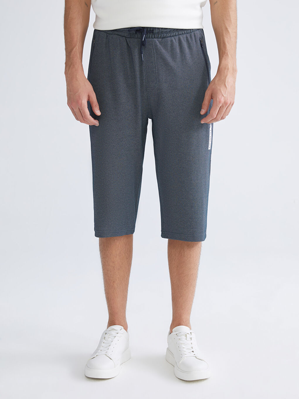 Lacivert Standart Kalıp Erkek Bermuda Şort-3