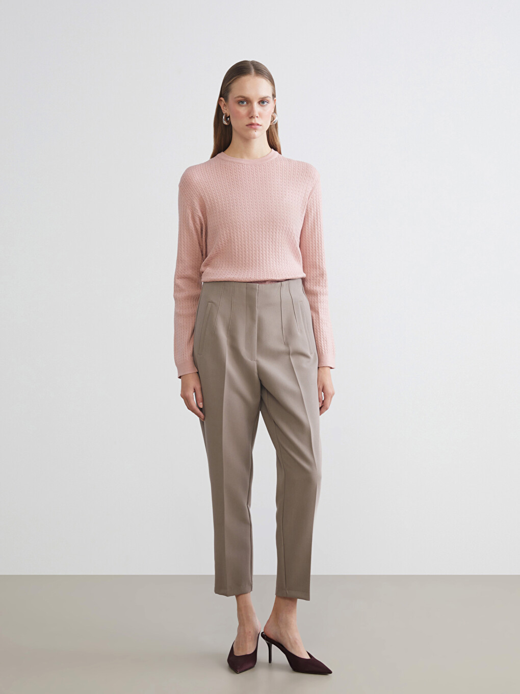 Standard Fit Women's Cigarette Trousers-1