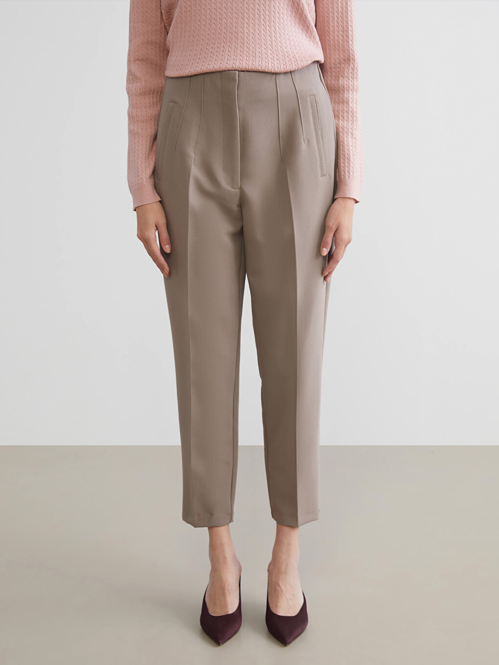 Standard Fit Women's Cigarette Trousers-3