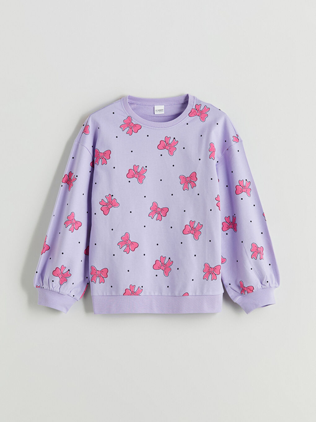 Lila Bisiklet Yaka Kız Çocuk Pijama Üst