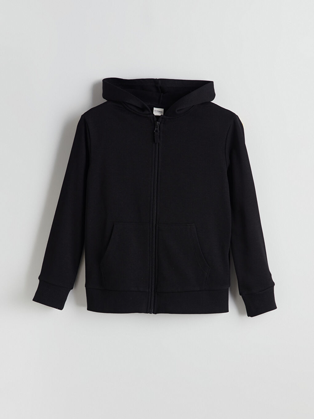 Siyah Kız Çocuk Kapüşonlu Fermuarlı Sweatshirt