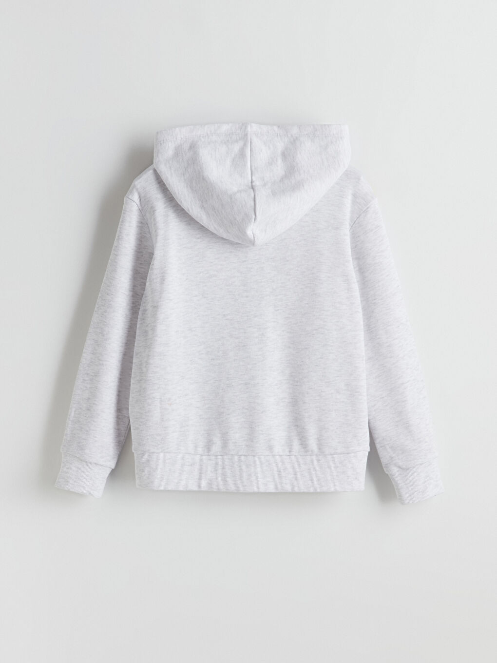 Gri Kız Çocuk Kapüşonlu Fermuarlı Sweatshirt-1