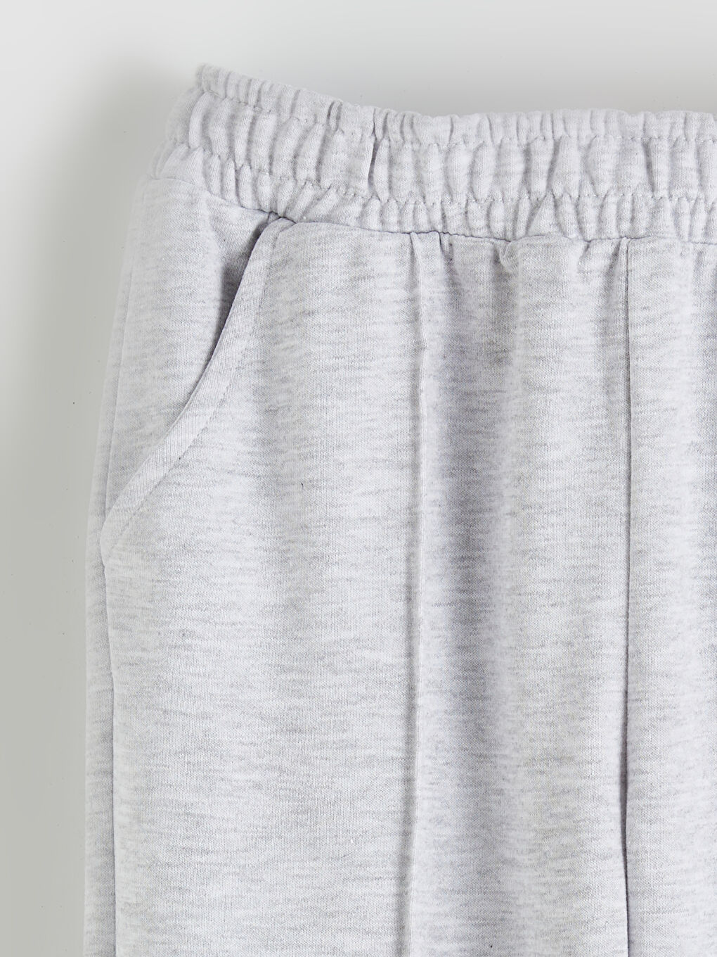 Gri Beli Lastikli Kız Çocuk Jogger Eşofman Altı-1