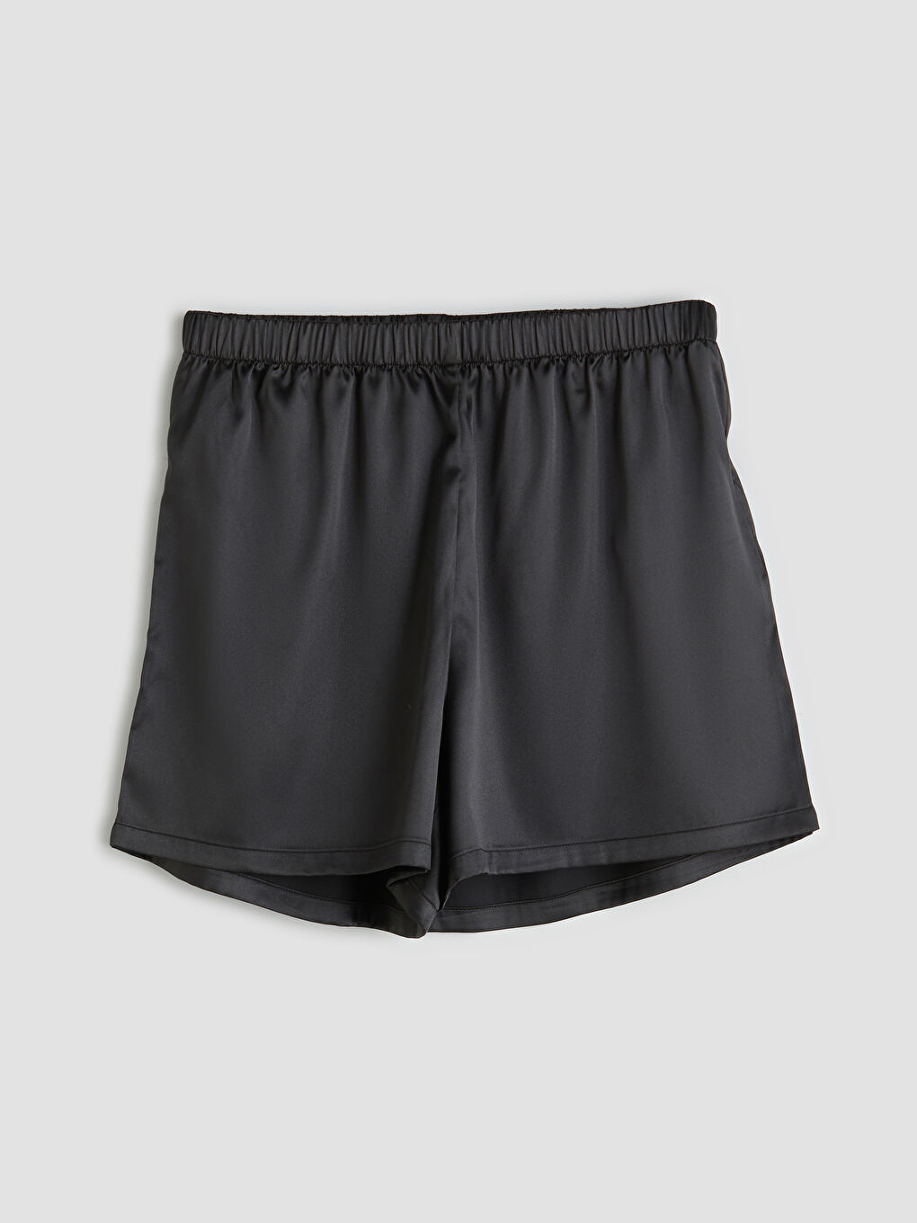 Siyah Gömlek Yaka Kadın Şortlu Pijama Takımı-8