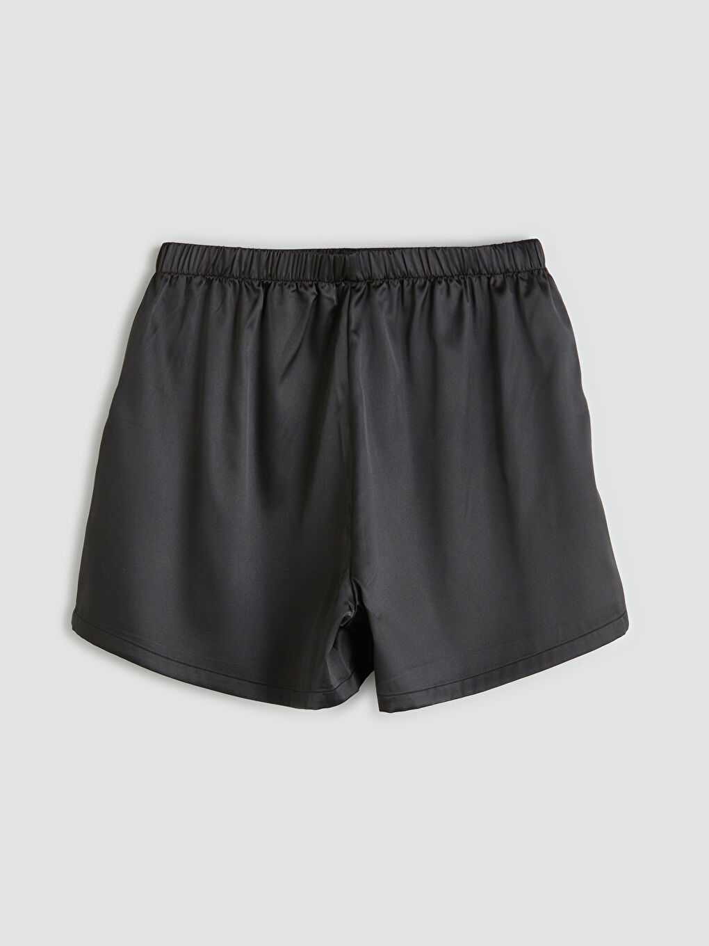 Siyah Gömlek Yaka Kadın Şortlu Pijama Takımı-10